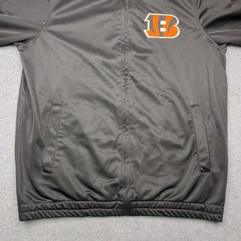 Cincinnati Bengals nfl jacket black orange zip up size medium